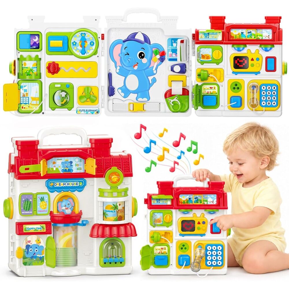 Montessori Sensory Busy Board 56+ Activities Foldable Travel Learning Toy
